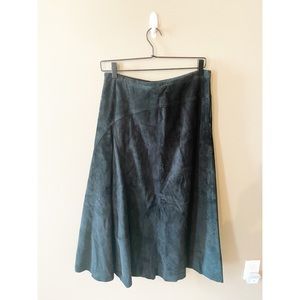 Valerie Stevens 100% Leather Black Midi Skirt